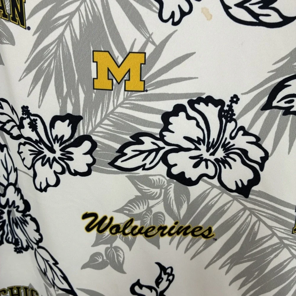 Michigan Wolverines Reyn Spooner Mens‎ Short Sleeve Collared Shirt Size XL Polo